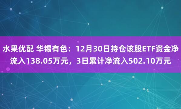 水果优配 华锡有色：12月30日持仓该股ETF资金净流入138.05万元，3日累计净流入502.10万元