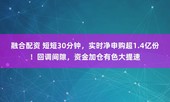 融合配资 短短30分钟，实时净申购超1.4亿份！回调间隙，资金加仓有色大提速